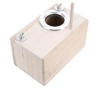 PartyKindom Wooden Bird Nesting Box with Perch for Cockatiels Lovebirds Budgerigars and Finches Versatile Breeding House with Spacious Design for Multiple Bird Species