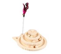 PartyKindom Wooden Cat Turntable with Interactive Ball Engaging Pet Cat for Exercise and Play Promotes Active and Healthy Growth