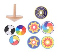 PartyKindom Wooden Gyroscope for Colorful Peg Top Educational Hand Eye Coordination Enhancer Creative Outdoor Party Favor Gift