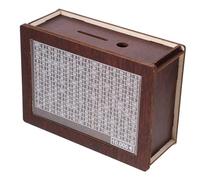 PartyKindom Wooden Money Box with Savings Targets and Numbers Sturdy Wood Material Piggy Bank for Adults for Birthday Gifts Honeymoon Trips College and Car Funds for Home and Office Decor