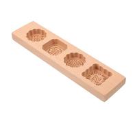 PartyKindom Wooden Moon Cake Mold Food-Grade Material Household Baking Tool Flower Pattern Press for Traditional Pastry Making Easy Release Reusable Kitchen Accessory