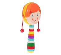 PartyKindom Wooden Rattle Drum Teething Toys for Sensory Play Hand-Cracking Activity Cube for Boy Girl