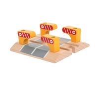 PartyKindom Wooden Train Track Accessory Railway Railing Barrier Road Block Educational for Safe Easy to Install Model for Creative Play and Critical Thinking Development