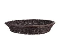 PartyKindom Woven Bread Basket Diameter Deep Coffee Color Rattan Storage Basket for Snacks Fruits Sundries Home Picnic Use