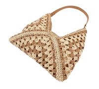 PartyKindom Woven Single Shoulder Beach Bag Lightweight Straw Handbag for Women Chic Vacation Tote with Spacious Design Versatile Summer Bag for Outdoor Picnics and Daily Shopping