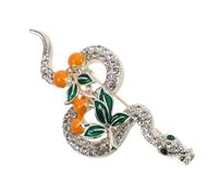 PartyKindom Zinc Alloy Retro Snake Brooch Pin Rhinestones for Chinese New Year Decoration Chic Jewelry Lapel Pin for Women Cute Zodiac Ornament for Clothing and Bags