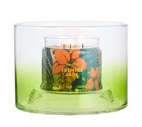 PartyLite Blown Glass Green Ombre Jar Candle Holder
