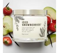 PartyLite Iced Snowberries Scented, Notes of Apple, Cassis, Cranberry, Peach, Strawberry, Berry, Vanilla & Musk,13.2oz 3-Wick Jar Candle, 45 Hour Burn Time, Luxurious Fragrance, Perfect for Gifting