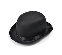 Partypackage Ltd Bowler Hat Hardy Laurel Victorian Banker Fancy Dress Cosplay Add-on Black Satin Finish