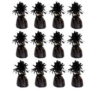 PARTYRAMA.CO.UK Black Foil Helium Balloon Weights 175gr - Pack of 12 - Durable & Colourful Weights for Birthdays Parties, Events & Celebrations - Perfect Balloon Weight Holders