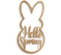 PARTYRAMA.CO.UK Easter Bunny Hello Spring Hanging Sign Decoration 28cm