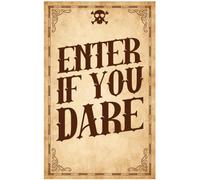 PARTYRAMA.CO.UK Enter If You Dare Skull Halloween PVC Party Sign Decoration 25cm x 41cm