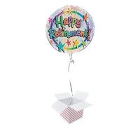 PARTYRAMA.CO.UK Happy Retirement Holographic Round Foil Helium Balloon - Inflated Balloon in a Box