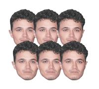PARTYRAMA.CO.UK L Norris Cardboard Face Masks - Pack of 6 Party Disguises for Fans, Events & Fancy Dress