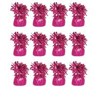 Foil Helium Balloon Weights - Pack of 12 - Durable & Colourful Magenta Hot Pink Weights for Birthdays Parties, Events & Celebrations - Perfect Balloon Weight Holders