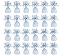 PARTYRAMA.CO.UK White Foil Helium Balloon Weights 175gr - Pack of 24 - Durable & Colourful Weights for Birthdays Parties, Events & Celebrations - Perfect Balloon Weight Holders