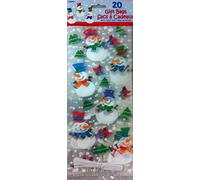 PARTYRama Snowman Glee Bags - Pack of 20, Height: 11in (28cm), Width: 5in (13cm), Multicolour, Snowflake Pattern
