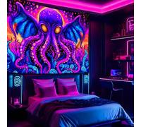 PartysenWeyL Fantasy Octopus Tapestry Purple Blue Orange Gradient Tentacles Music Party Room Gaming Esports Room Room Decor 270x180CM