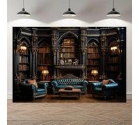 PartysenWeyL Magic Academy Bookshelf Photography Backdrop Kids Boy Birthday Party Retro European style library Custom Magic Academy Banner 150x100CM
