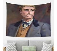 PartysenWeyL Vintage Gentleman Portrait Tapestry Realistic Oil Painting Design Perfect for Artistic Decor Living Room Wall Styling 150x100CM