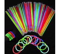 PartySticks 100pcs Glow Sticks in Mixed Colours, Bendable Glow Sticks Makes Tons of Glow Necklaces and Glow Bracelets