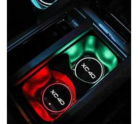PartyUnix Drink Holders LED for Volvo XC40 XC 40 Car USB Interior 7 Colors Luminescent Coasters Cup Water Mat Logo Accessories