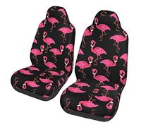 PartyUnix Lovely Pink Flamingos Prints Car Seat Covers 2 Pcs =>> Universal Front Suitable Fits Most Car Auto SUV Sedan Truck