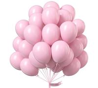 PartyWoo 100 Pink Balloons, 10 Inch Pastel Pink, Latex Party Balloons for Baby Shower, Birthday, Wedding, Bachelorette Party, Unisex, All Ages