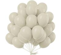 PartyWoo Balloons Beige, Pack of 50 12 Inch Balloons Beige, Balloons for Balloon Garland or Balloon Arch as Party Decoration, Birthday Decoration, Wedding Decoration, Baby Shower Decoration, White-F12