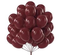 PartyWoo Burgundy Balloons 50pcs 12 Inch Dark Red Maroon Latex Balloons for Graduation Wedding Engagement Birthday Bachelorette Citizenship Strawberry Casino Movie Theme Party Decorations Red-Y62