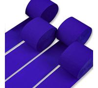 PartyWoo Crepe Paper Streamers 4 Rolls 328ft, Pack of Crepe Paper Royal Blue Streamers Decorations, Crepe Paper for Birthday Decorations, Party Decorations, Wedding Decorations (1.8 in x 82 Ft/Roll)
