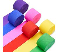 PartyWoo Crepe Paper Streamers 6 Rolls 492ft, Pack of Rainbow Color Party Streamers for Party Decorations, Birthday Decorations, Wedding Decorations, Baby Shower Decorations (1.8 Inch x 82 Ft/Roll)