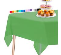 PartyWoo Green Tablecloth, 54 x 108 Inch Rectangle Party Tablecloth, Plastic Tablecloth for 6 to 8 Foot Table, Table Cover, Plastic Table Cloth, Waterproof Tablecloth for Party, Birthday (1 PACK)