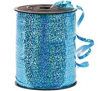 PartyWoo Light Blue 500 Yard Curling, Iridescent Crimped, Shiny Metallic Gift Wrapping, Balloon String, Florist Flower (1 Roll)