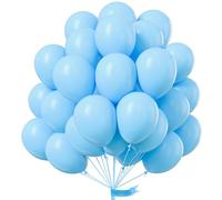 PartyWoo Light Blue Balloons - 50pcs 12in Matte Blue Balloons for Garland or Arch, Birthday & Baby Shower Decorations