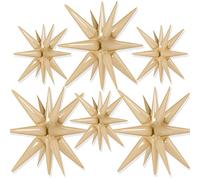 PartyWoo Light Brown 14-Pointed Starburst Foil Balloon (27 & 22 Inch) with Ribbon for Party Decorations