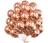 PartyWoo Metallic Rose Gold Balloons, 50 pcs 12 Inch Rose Gold Balloons for Balloon Garland or Arch as Bachelorette Party Decorations, Wedding Decorations, Rose Gold-G107
