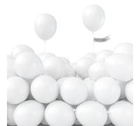 PartyWoo White Balloons, 105 pcs 5 Inch Matte White Balloons, White Balloons for Balloon Garland or Balloon Arch as Party Decorations, Wedding Decorations, Neutral Baby Shower Decorations, White-Y13