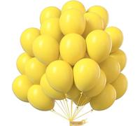 PartyWoo Yellow Balloons, 50 pcs 12 inch Latex Balloons, Yellow Balloons, Birthday Party Balloons for Sunflower Party Decorations, Construction Birthday Party Supplies, Tropical Party Decorations
