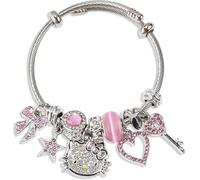 partzo Cute Bracelet: Bring Joy to Your Everyday!, M, Alloy Steel, Created Diamond