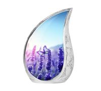 PARUHAS Purple Butterfly Burial Urn for Adult Human Ashes - Women's Teardrop Urn (10Inch)