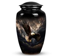 PARUHAS Unique Eagle with Rain Clouds Design Urn Cremation Urn for Adult Ashes Male & Female - Burial Urns for Adult Human Ashes - Funeral Decorative Urn - Large Human Remains Memorial Urn for Women