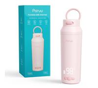 Paruu Portable Bottle Warmer for Breast Milk & Water, Baby Bottle Warmer with Fast Heating for Night Feeding, 7-Temp Control, Large 12oz Capacity, Ideal Gifts for New Parents, Pink