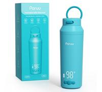 Paruu Portable Bottle Warmer for Travel, Easy-Clean Wide Mouth, Portable Milk Warmer with Fast Heating for Night Feeding, 7-Temp Control, Large 12oz Capacity, Ideal Gifts for New Parents, Blue