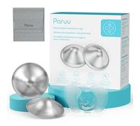 Paruu Silver Nipple Shields for Breastfeeding | 999 Silver Nursing Cups with Silicone Nipple Covers | IBCLC Recommended | Soothe Sore Nipples | Reusable Nipple Protectors for Newborn Moms