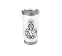 Parvati Hindu Goddess Sacred Lotus Devotional Line Art Stainless Steel Insulated Tumbler