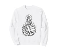 Parvati Hindu Goddess Sacred Lotus Devotional Line Art Sweatshirt