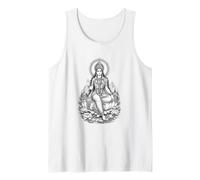 Parvati Hindu Goddess Sacred Lotus Devotional Line Art Tank Top