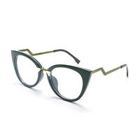 PARWANA Cat-Eye Blue Light Blocking Computer Readers Comfort Anti Eyestrain Reading Glasses Eyeglasses Flat Light Mirror (Color : Green, Size : +350)