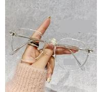 PARWANA Clear Vision Reading Glasses Oversized Round Presbyopic Glasses Computer Readers Anti Blue Light Flat Light Mirror (Color : Transparent, Size : +250)